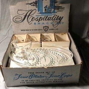 Snack Set in Clear Glass